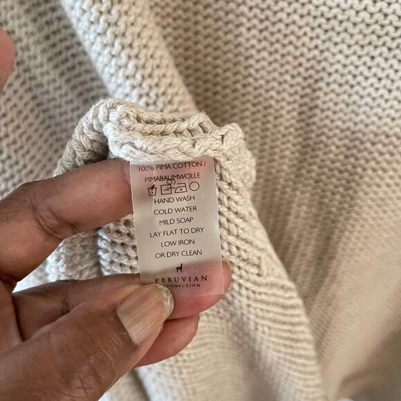 Peruvian Connection Sweater Womens Natural Alpaca Blend Knit Pullover Oversized - Picture 5 of 7